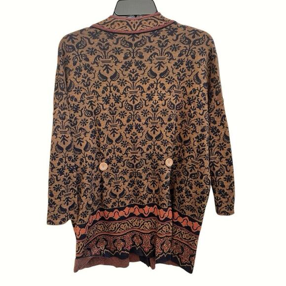 Peruvian Connection Drop Shoulder Paolma Cardigan Sz S Relaxed Fit Button Down - Picture 3 of 5